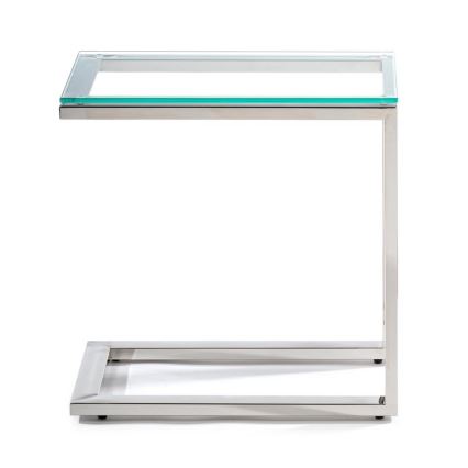 Помощна масичка STIVAR 30x50 см матов хром/прозрачна