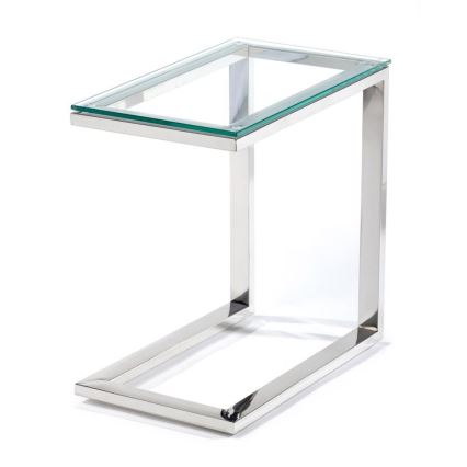 Помощна масичка STIVAR 30x50 см матов хром/прозрачна