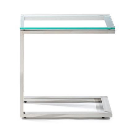 Помощна масичка STIVAR 30x50 см матов хром/прозрачна