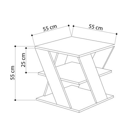 Помощна масичка CYCLO 55x55 cм бяла