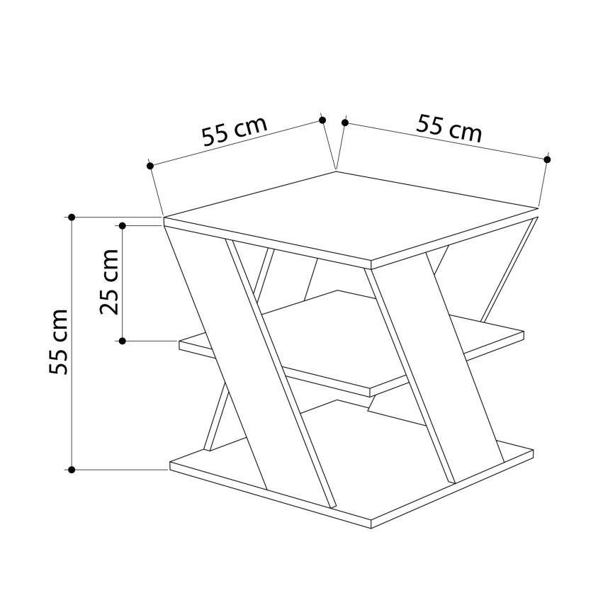 Помощна масичка CYCLO 55x55 cм бяла