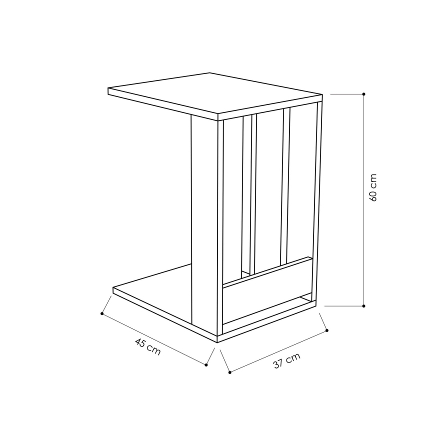 Помощна масичка EDI 60x45 cм антрацит