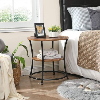 Помощна масичка ELDUR кафява/черна