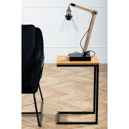 Помощна масичка HELPER 57x40 см черна/кафява