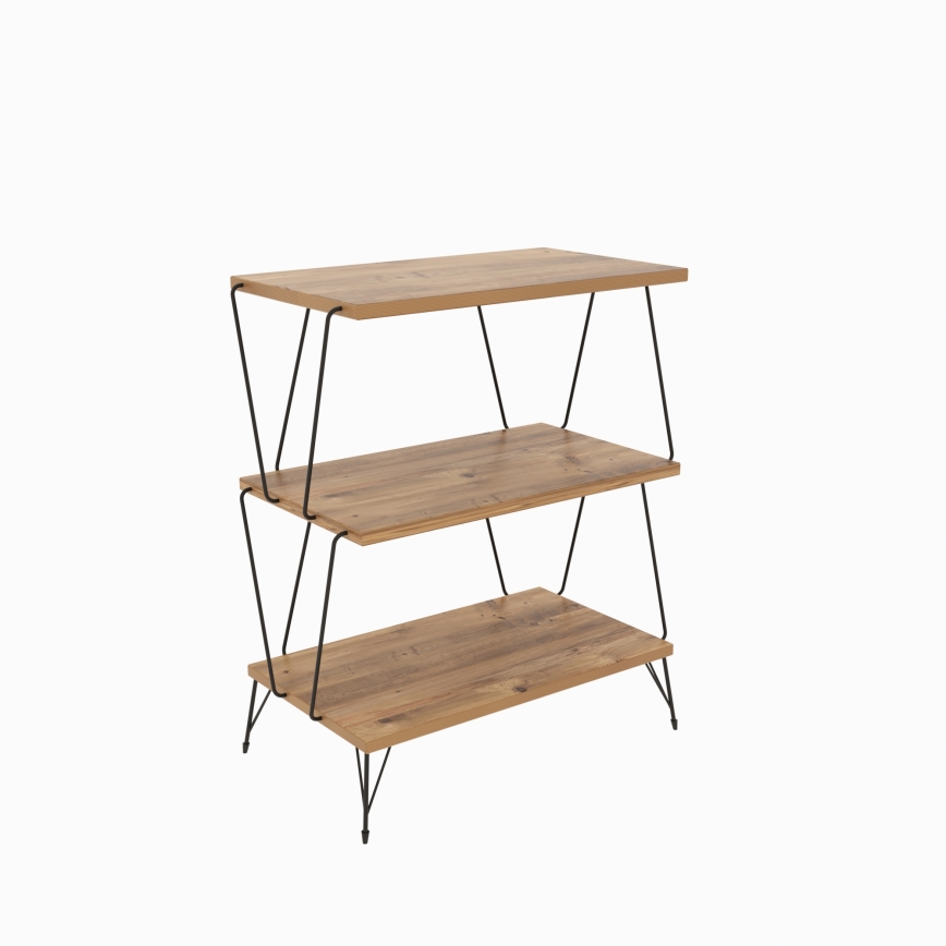 Помощна масичка LAZANDOS 75x48 cм кафява/черна