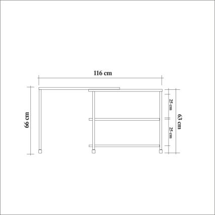 Помощна масичка MELIN 63x70 cм кафява/черна
