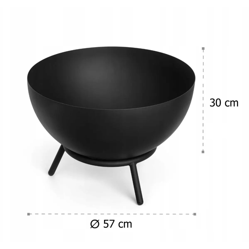 Портативна дървена печка 57x30 см черна