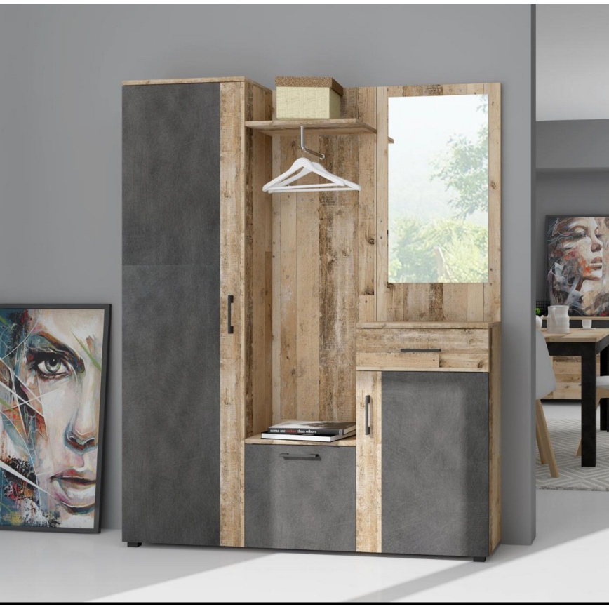 Портманто NOLAN с огледало, кафяв/графит