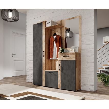 Портманто NOLAN с огледало, кафяв/графит