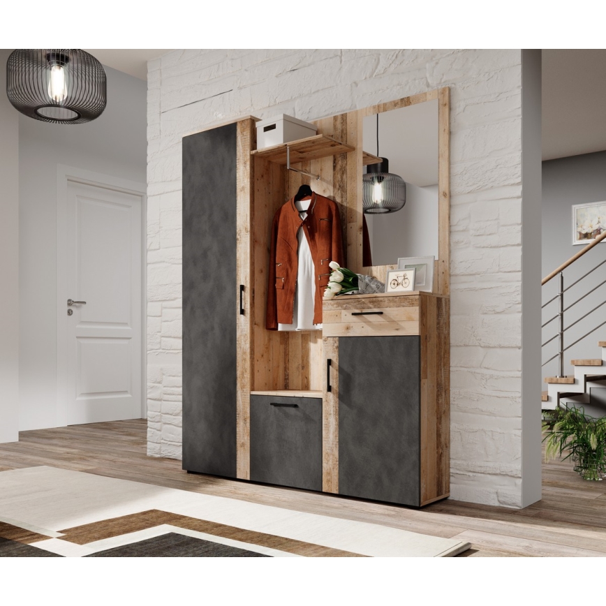 Портманто NOLAN с огледало, кафяв/графит