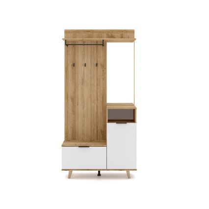 Портманто с огледало SVEN кафяво/бяло