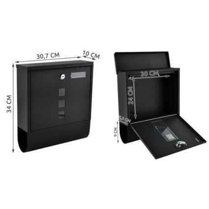 Пощенска кутия 34x30,7 см черна