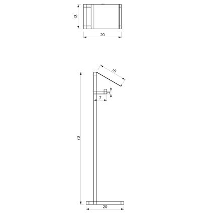 Поставка за тоалетна хартия 71x20 см черна