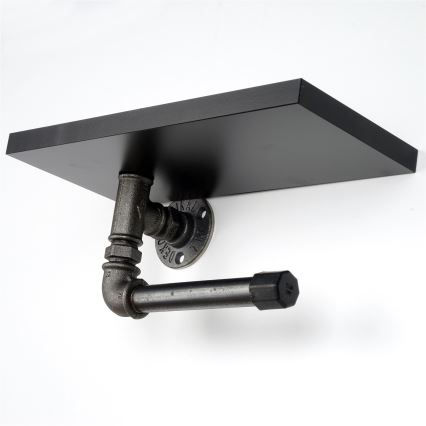 Поставка за тоалетна хартия с рафт BORU 12x30 cм черен