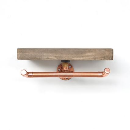 Поставка за тоалетна хартия с рафт BORU 12x30 cм смърч/мед