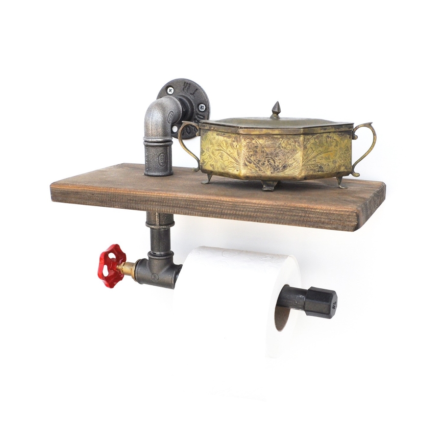 Поставка за тоалетна хартия с рафт BORURAF 22x31 cм смърч