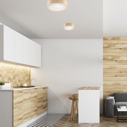 Потолен осветител NATURAL 1xE27/60W/230V Ø 27 см борова дървесина