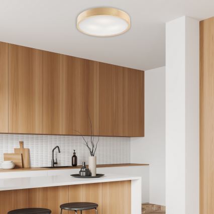 Потолен осветител NATURAL 3xE27/60W/230V ? 47 см борова дървесина