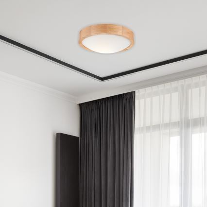 Потолен осветител OAK SLIM 1xE27/60W/230V дъб Ø 27 см