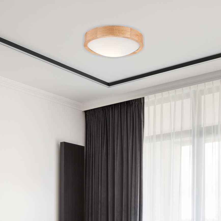 Потолен осветител OAK SLIM 1xE27/60W/230V дъб Ø 27 см