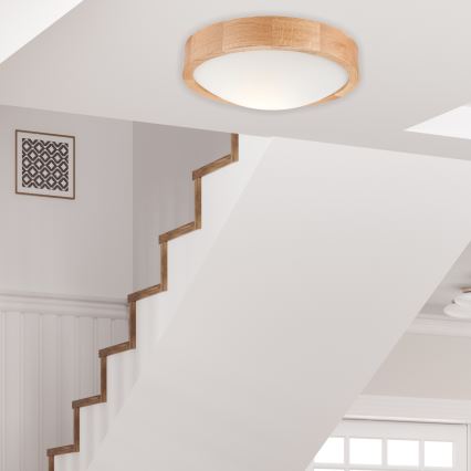 Потолен осветител OAK SLIM 1xE27/60W/230V дъб Ø 27 см