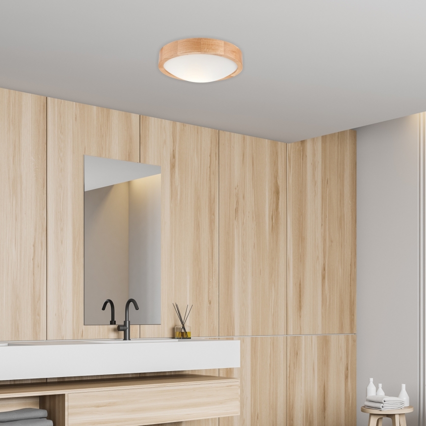 Потолен осветител OAK SLIM 1xE27/60W/230V дъб Ø 27 см