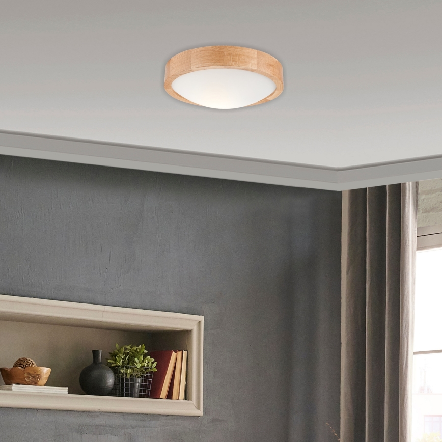 Потолен осветител OAK SLIM 1xE27/60W/230V дъб Ø 27 см
