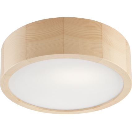Потолочно осветително тяло за баня NATURAL 2xE27/15W/230V IP54 борова дървесина Ø 27 см