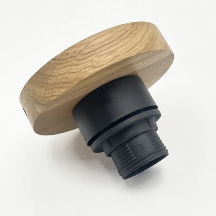 Потолно осветително тяло FLO WOOD 1xE27/15W/230V, дъб/прозрачно стъкло, Ø 22 см