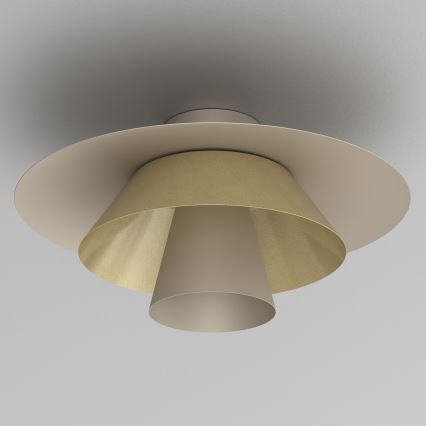 Потолно осветително тяло PLATO 1xE27/15W/230V Ø 32 см, бежово/златисто