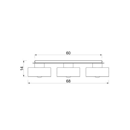 Потолочно осветително тяло MARTI 3xE27/15W/230V 68x20,5 cm бордо/златно
