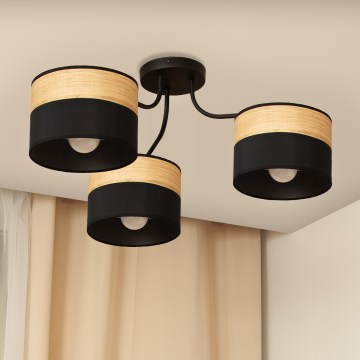 Повърхностен полилей ALBA 3xE27/15W/230V Ø 66 см черен/кафяв