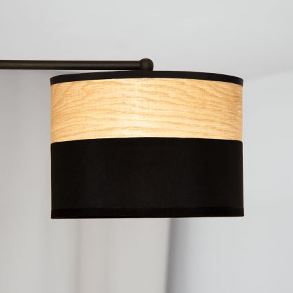 Повърхностен полилей ALBA 3xE27/15W/230V Ø 66 см черен/кафяв