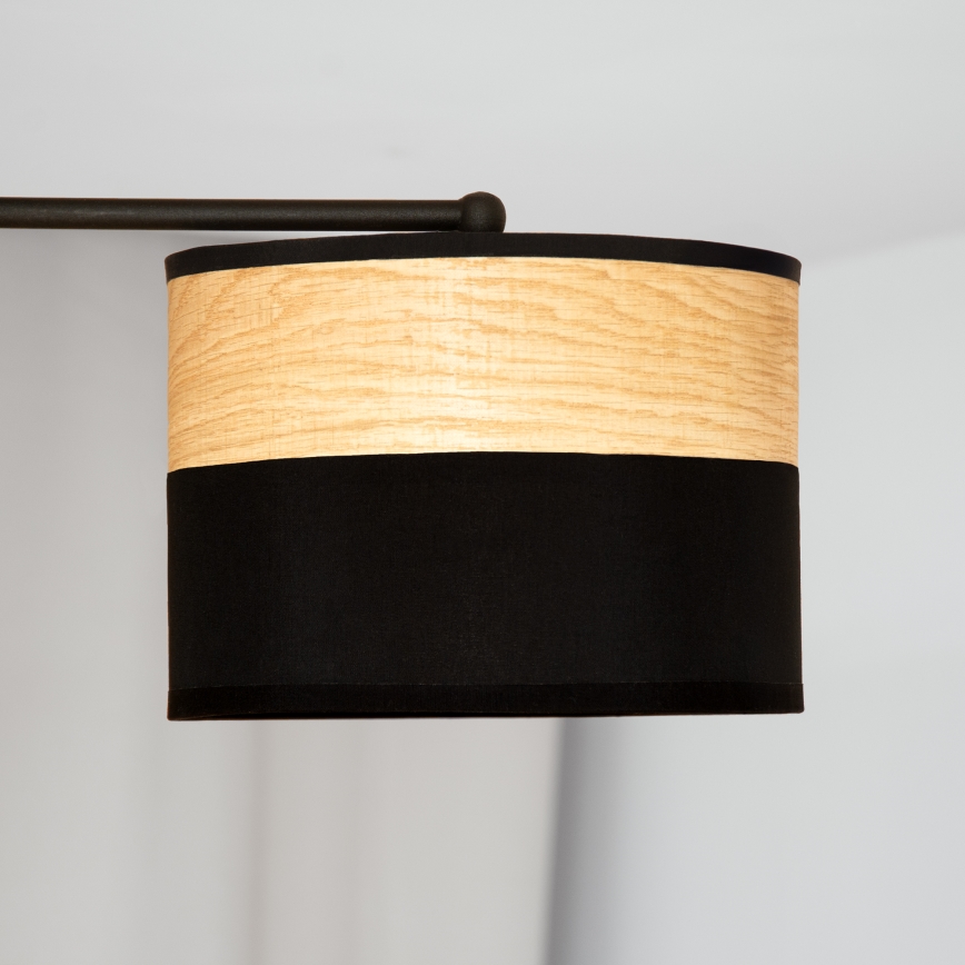 Повърхностен полилей ALBA 3xE27/15W/230V Ø 66 см черен/кафяв