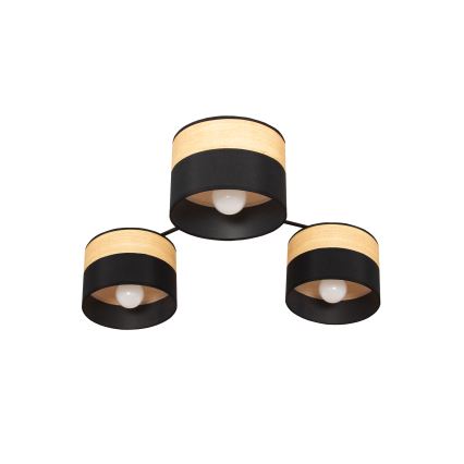 Повърхностен полилей ALBA 3xE27/15W/230V Ø 66 см черен/кафяв