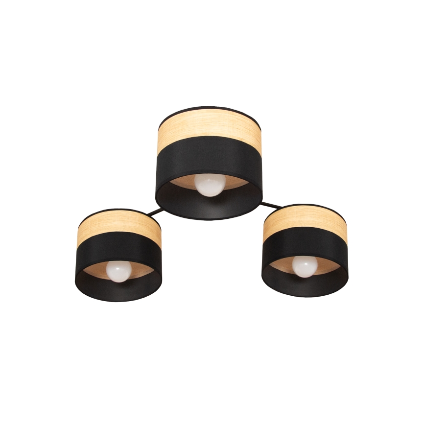 Повърхностен полилей ALBA 3xE27/15W/230V Ø 66 см черен/кафяв