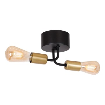 Повърхностен полилей BRENDA 2xE27/60W/230V черен/златист