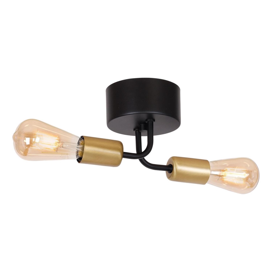 Повърхностен полилей BRENDA 2xE27/60W/230V черен/златист
