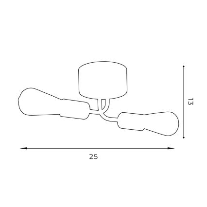 Повърхностен полилей BRENDA 2xE27/60W/230V черен