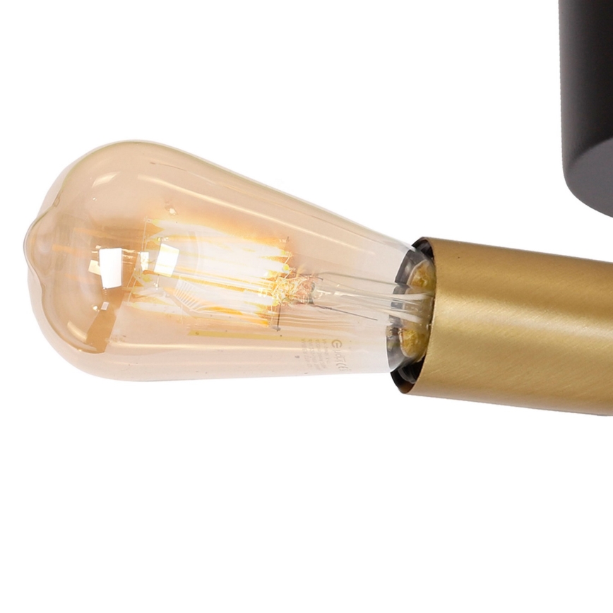 Повърхностен полилей BRENDA 3xE27/60W/230V черен/златист