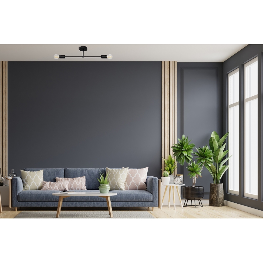 Повърхностен полилей CAMBRIDGE 2xE27/15W/230V черен