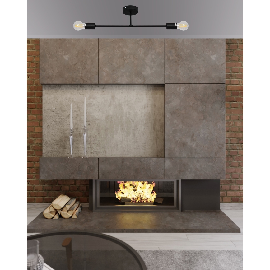 Повърхностен полилей CAMBRIDGE 2xE27/15W/230V черен