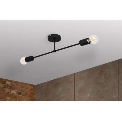 Повърхностен полилей CAMBRIDGE 2xE27/15W/230V черен