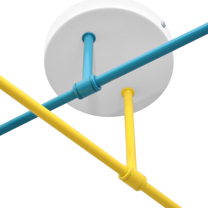 Повърхностен полилей CAMBRIDGE 4xE27/20W/230V син/жълт