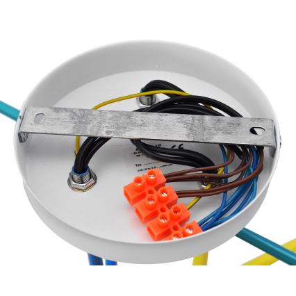 Повърхностен полилей CAMBRIDGE 6xE27/20W/230V син/червен/оранжев