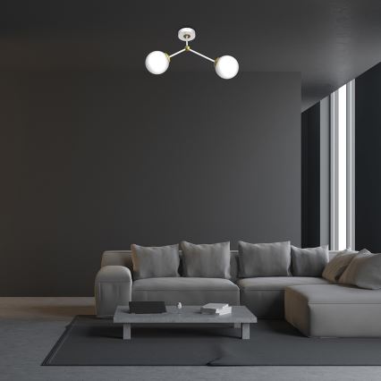 Повърхностен полилей JOY 2xE14/40W/230V бял/златист