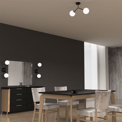 Повърхностен полилей JOY 2xE14/40W/230V черен/лъскав хром