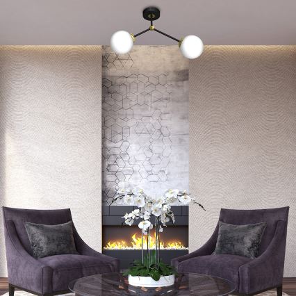 Повърхностен полилей JOY 2xE14/40W/230V черен/златист