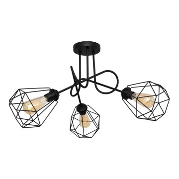 Повърхностен полилей KARO 3xE27/15W/230V черен