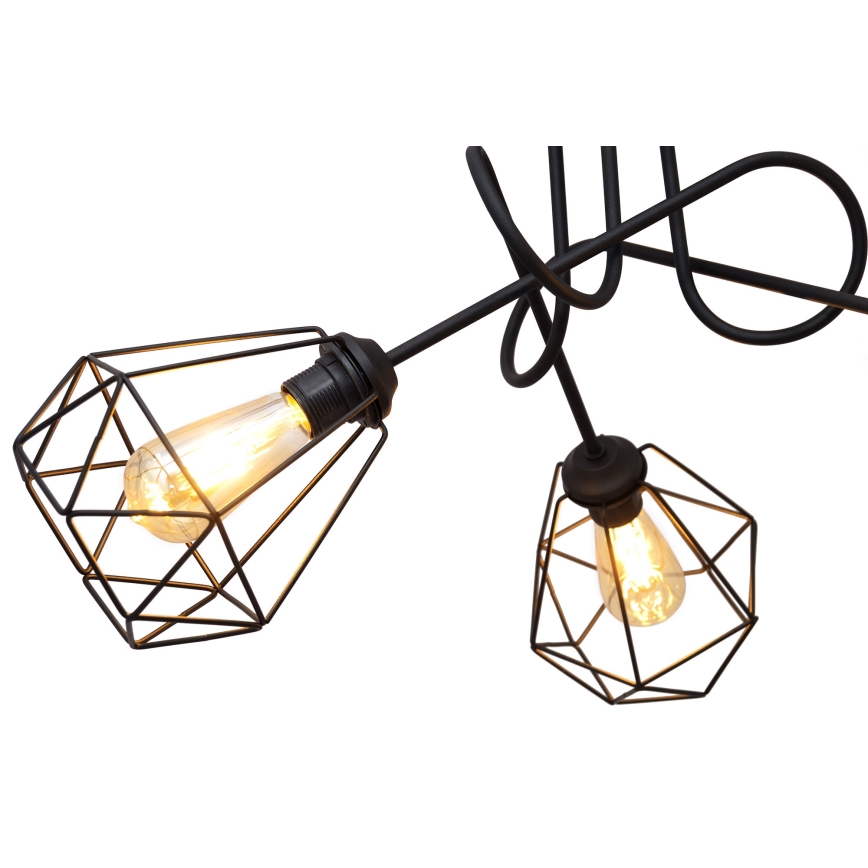 Повърхностен полилей KARO 3xE27/15W/230V черен